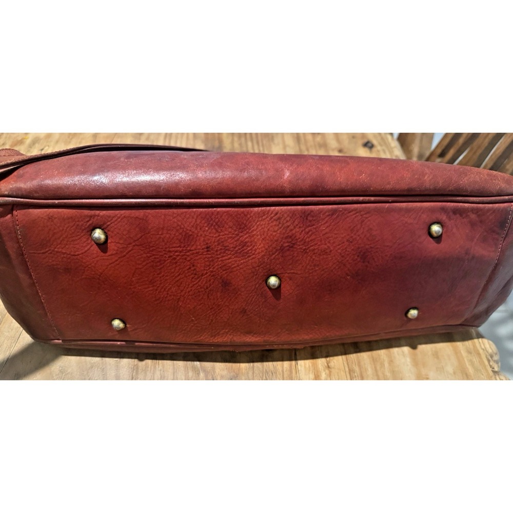 Vintage Marino Orlandi Italian Cognac Leather Large Shoulder Bag - Picture 11 of 16